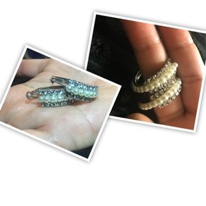 silver beaded earring